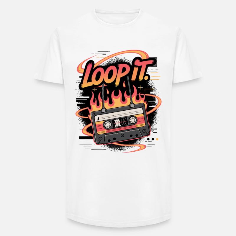 Retro Kassette Loop It Musikdesign - Long Fit Männer T-Shirt - Weiß