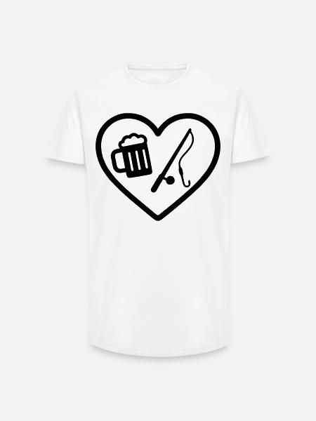 Heart Peach Beer - Long Fit Männer T-Shirt - Weiß