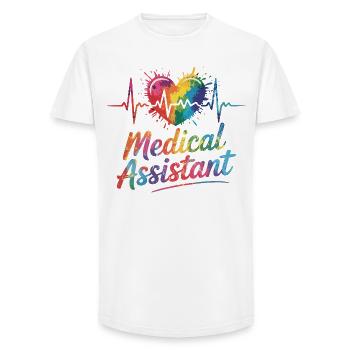 Rainbow Medical Assistant Heart - Long Fit Men's T-Shirt - white - Front - AI Model Male 185 light (185cm)
