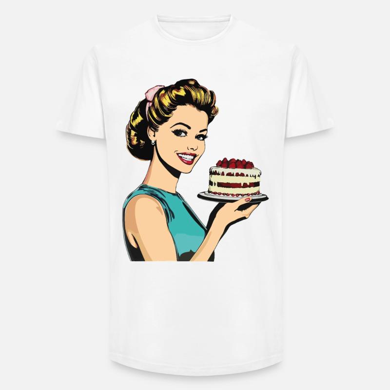 Baking Cake Baking Queen Baking Fairy Baker Pop Art - Long Fit Men's T-Shirt - white