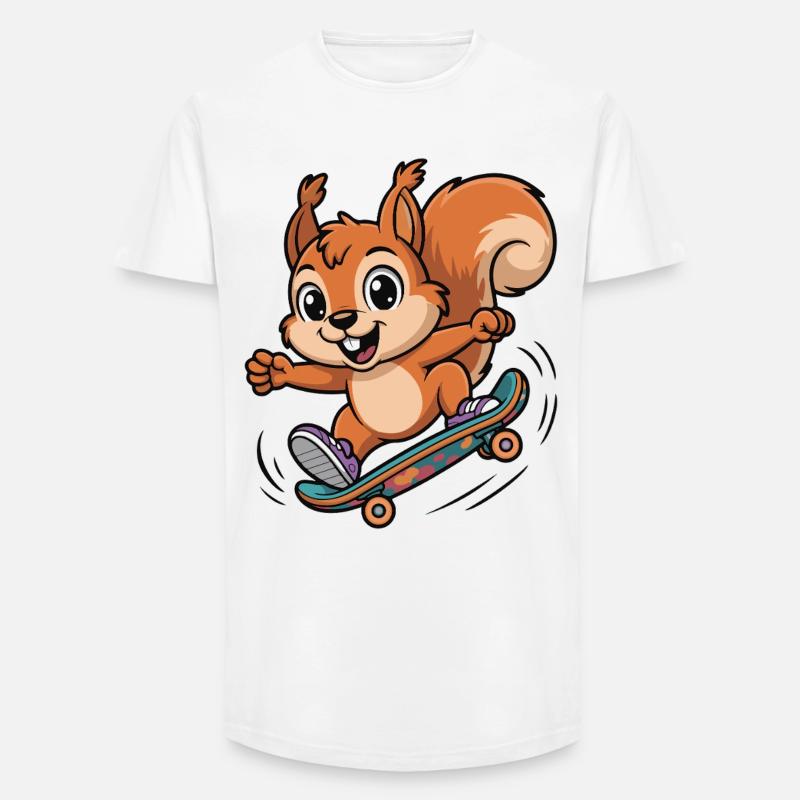 Skate-Eichhörnchen Sprinter - Long Fit Männer T-Shirt - Weiß
