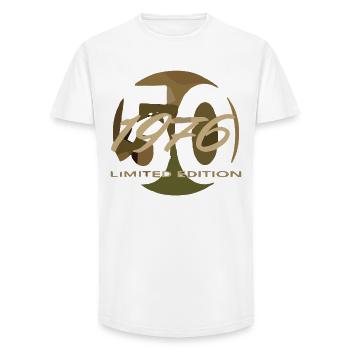 Legendary since 1976 Limited Edition Retro Look - Long Fit Men's T-Shirt - white - Front - AI Model Male 185 light (185cm)