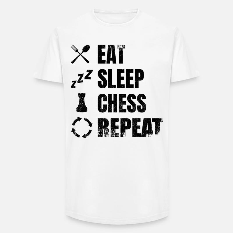 Manger, dormir, répéter les échecs - T-shirt coupe longue homme - blanc