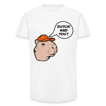Dutch Capybara - Long Fit Men's T-Shirt - white - Front - AI Model Male 185 light (185cm)