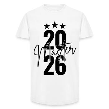 Master 2026 - Long Fit Männer T-Shirt - Weiß - Vorne - AI Model Male 185 light (185cm)