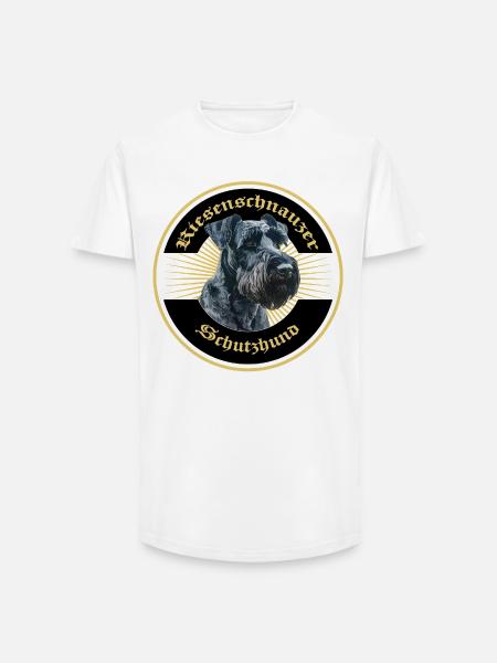 Riesenschnauzer Schutzhund Emblem Gold - Long Fit Männer T-Shirt - Weiß