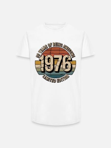 50-års fødselsdags-vintage skjorte – 1976 retro-gave - Long fit herre T-shirt - hvid