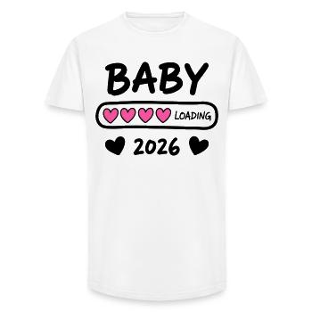 Baby Loading 2026 Schwangerschaft Eltern - Long Fit Männer T-Shirt - Weiß - Vorne - AI Model Male 185 light (185cm)