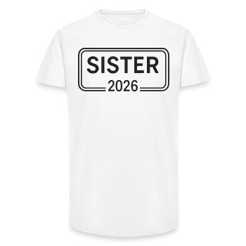 SISTER 2026 Big Sister Announcement - Long Fit Men's T-Shirt - white - Front - AI Model Male 185 light (185cm)