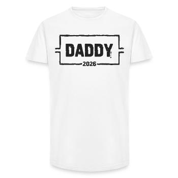 DADDY 2026 Proud Dad-to-be - Long Fit Men's T-Shirt - white - Front - AI Model Male 185 light (185cm)