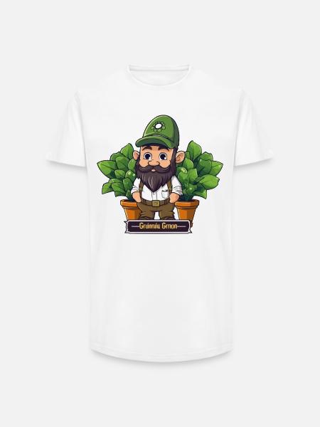 Green Gardener Gnome Comic - Long Fit Men's T-Shirt - white