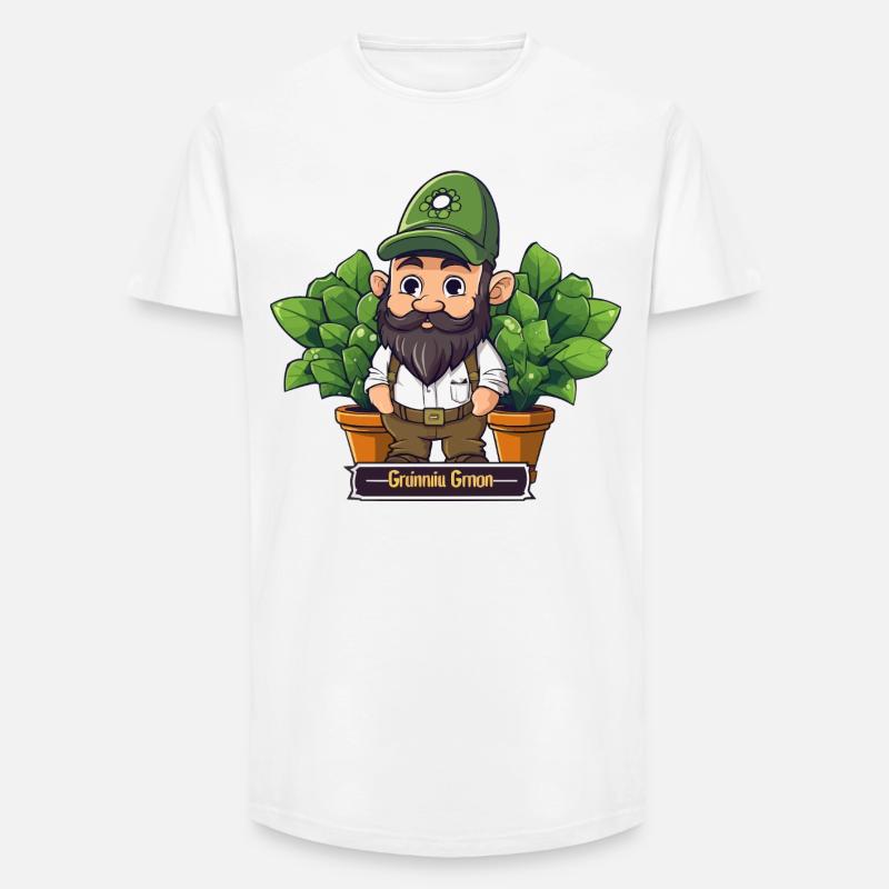 Grüner Gärtnergnom Comic - Long Fit Männer T-Shirt - Weiß