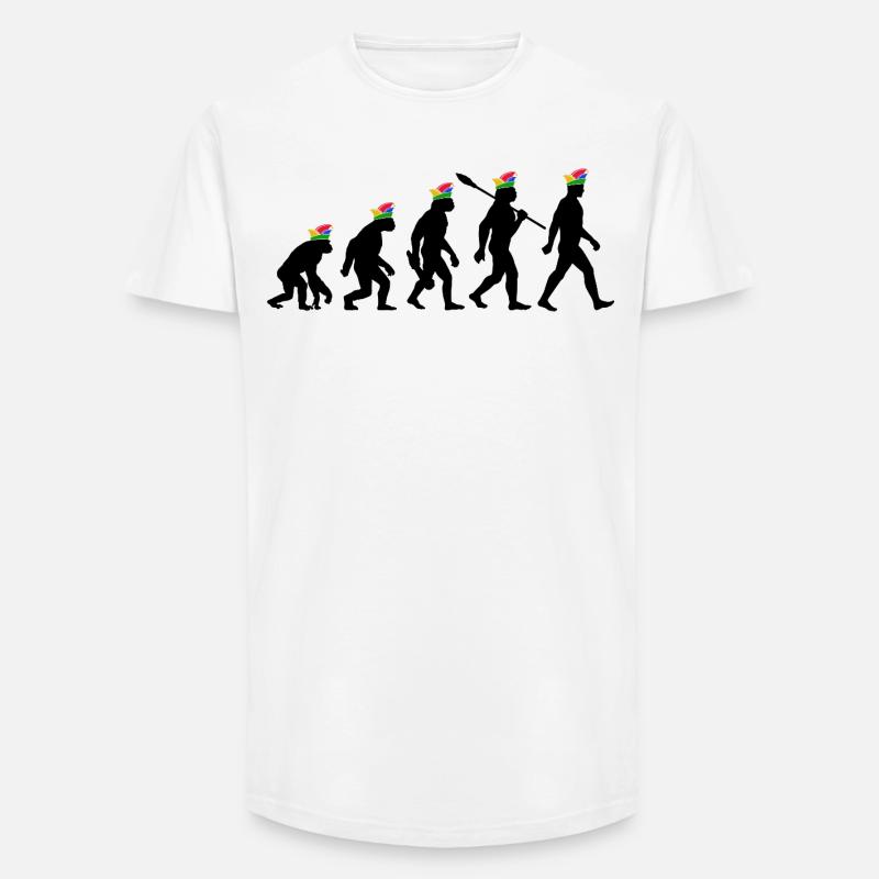 Homo Karnevalis | Evolution der Narren, Fastnacht - Long Fit Männer T-Shirt - Weiß