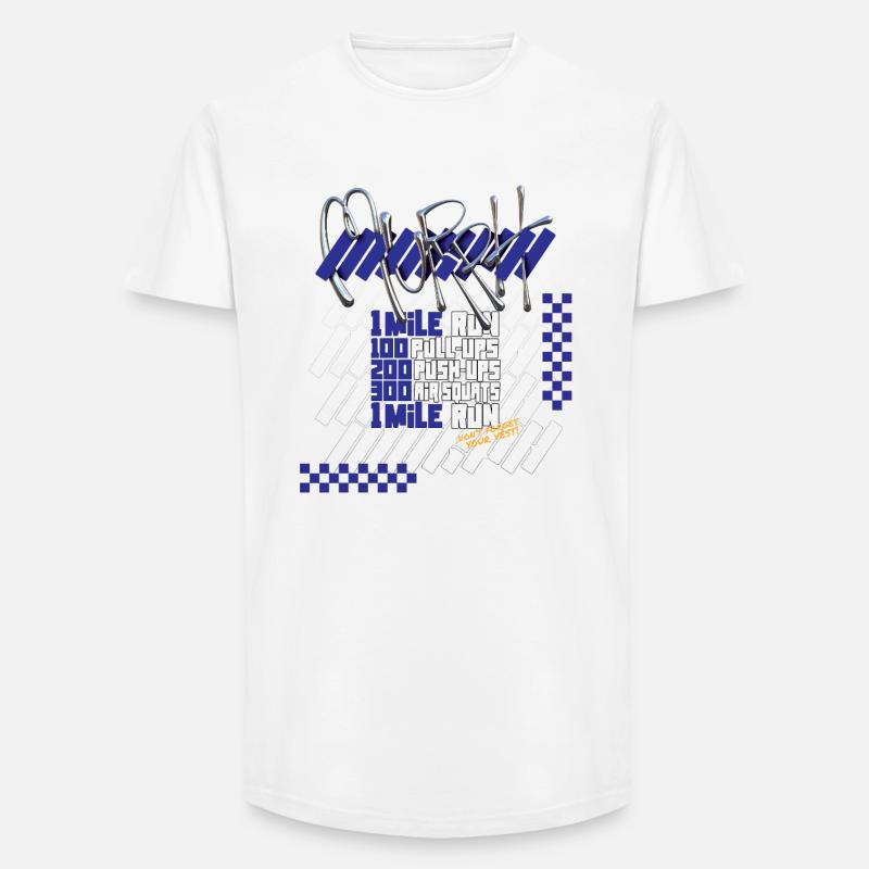 Murph Hero WOD CrossTraining Lichtgrafik-Version - Long Fit Männer T-Shirt - Weiß