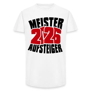 Meister und Aufsteiger 2026 - Long Fit Männer T-Shirt - Weiß - Vorne - AI Model Male 185 light (185cm)