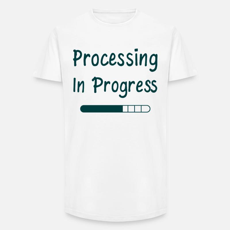 Processing In Progress Ladebalken Statement - Long Fit Männer T-Shirt - Weiß