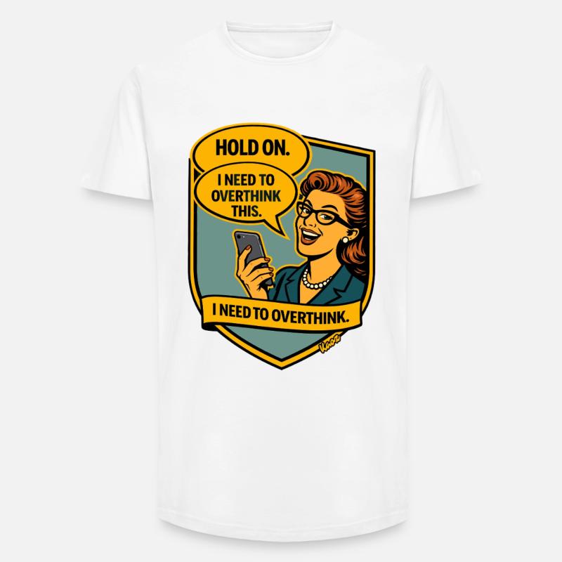 Halt an – Überdenke Overthinker Comic - Long Fit Männer T-Shirt - Weiß