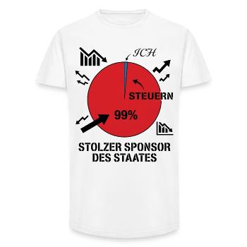 Proud sponsor of the state - Long Fit Men's T-Shirt - white - Front - AI Model Male 185 light (185cm)