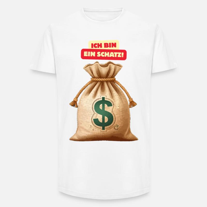 Ich bin ein Schatz Geldsack - Long Fit Männer T-Shirt - Weiß