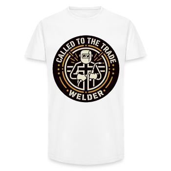 Appelé au métier de soudeur Motiv - T-shirt coupe longue homme - blanc - Devant - AI Model Male 185 light (185cm)