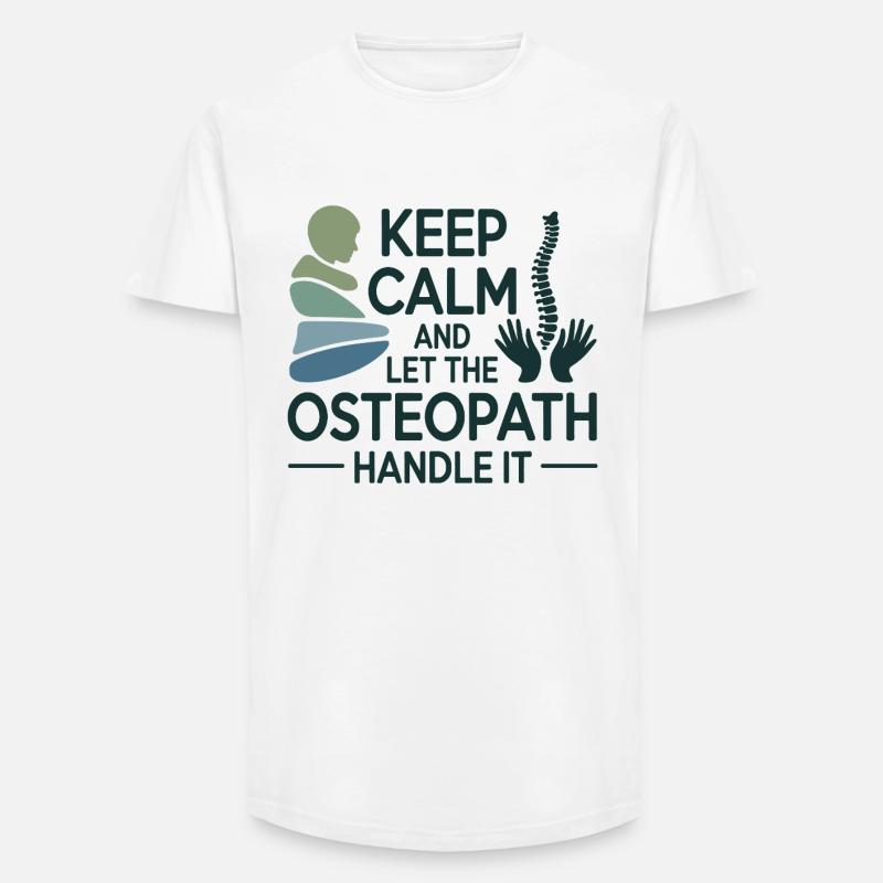 Osteopath Bleib ruhig Handle Professionell - Long Fit Männer T-Shirt - Weiß