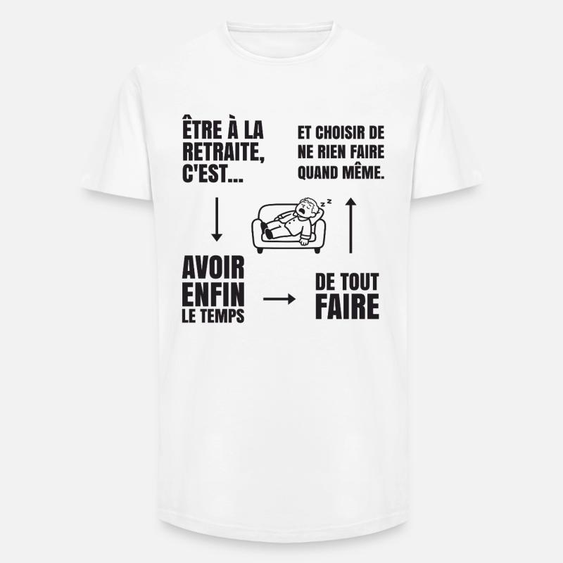 Die Kunst des Nichtstuns (schwarzer Text) - Long Fit Männer T-Shirt - Weiß