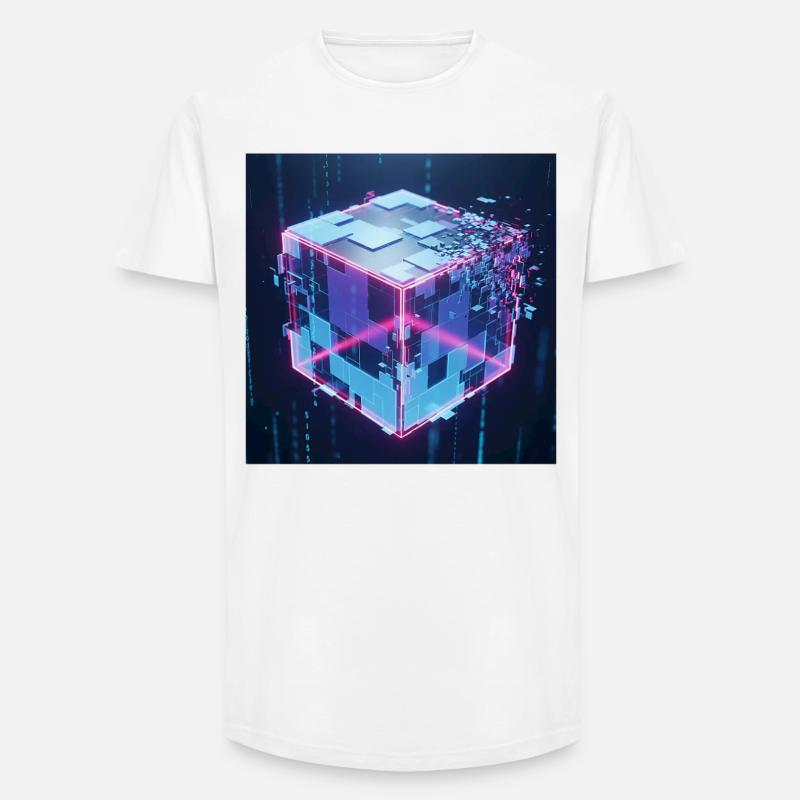 Digital Cube Technology Digital Cube Tech - Long Fit Men's T-Shirt - white