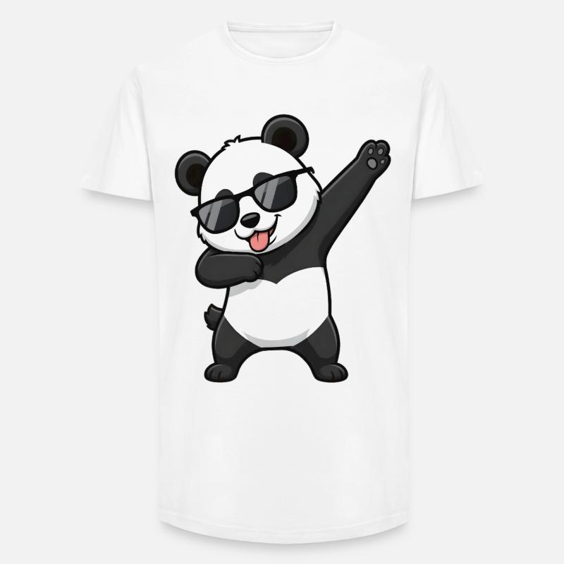 Dabbing Panda - Long Fit Männer T-Shirt - Weiß