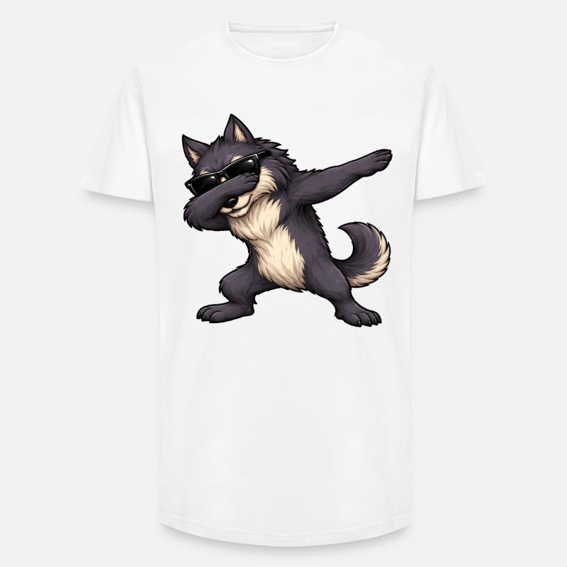 Dabbing Werwolf - Long Fit Männer T-Shirt - Weiß