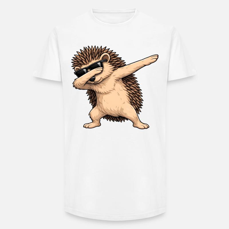 Riccio che si dab - T-shirt uomo a vestibilità lunga - bianco