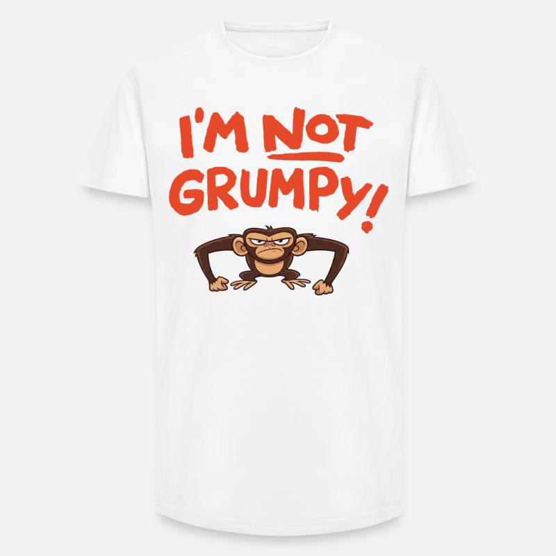 I ́m not grumpy - Long Fit Men's T-Shirt - white