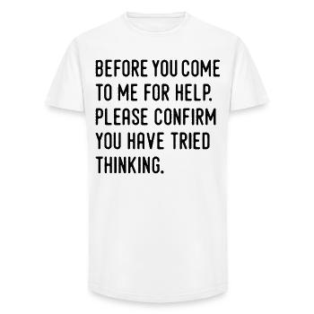 humor - Long Fit Men's T-Shirt - white - Front - AI Model Male 185 light (185cm)