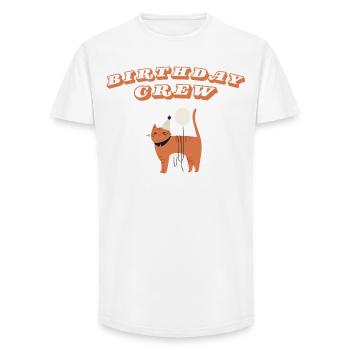 Birthday Crew - Long Fit Men's T-Shirt - white - Front - AI Model Male 185 light (185cm)