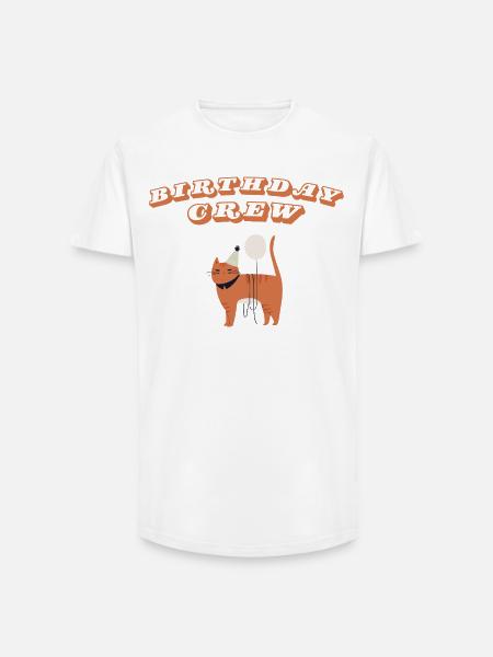 Birthday Crew - Long Fit Men's T-Shirt - white