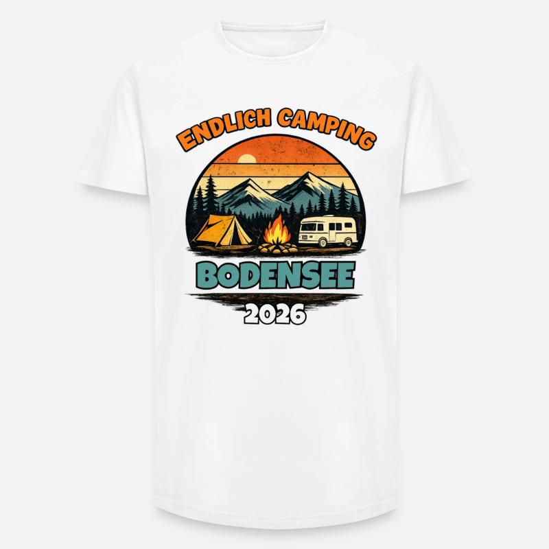 Endlich Camping Bodensee 2026 Camper Wohnmobil  - Long Fit Männer T-Shirt - Weiß