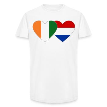 Elfenbeinküste Holland Flagge - Long Fit Männer T-Shirt - Weiß - Vorne - AI Model Male 185 light (185cm)