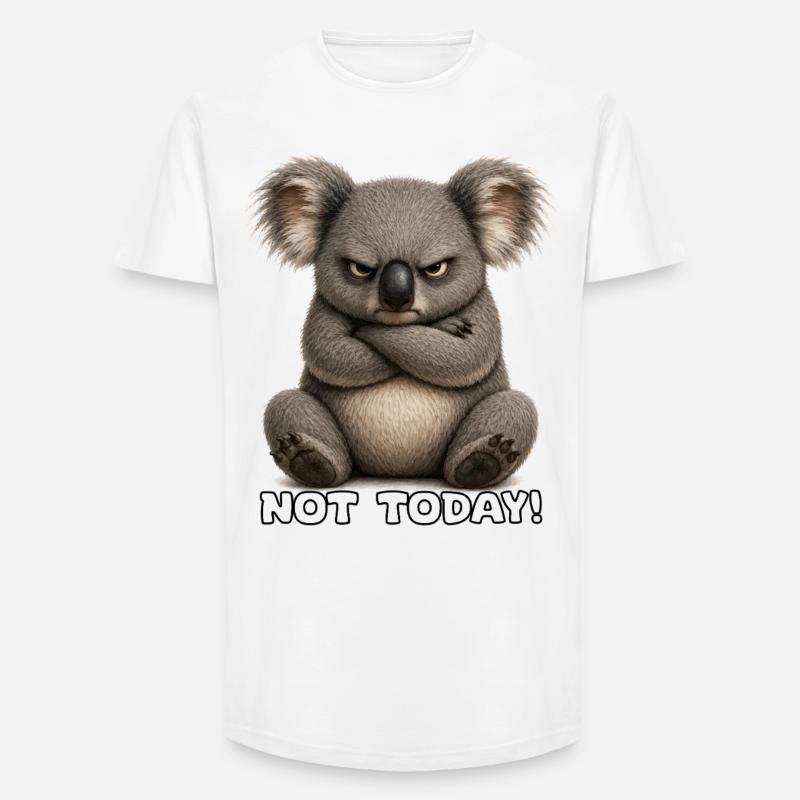 Grumpy Koala – Not Today - Long Fit Men's T-Shirt - white