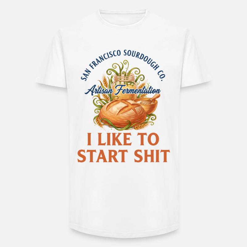 Sauerteigbrot Backbäcker Sauerteigstarter - Long Fit Männer T-Shirt - Weiß