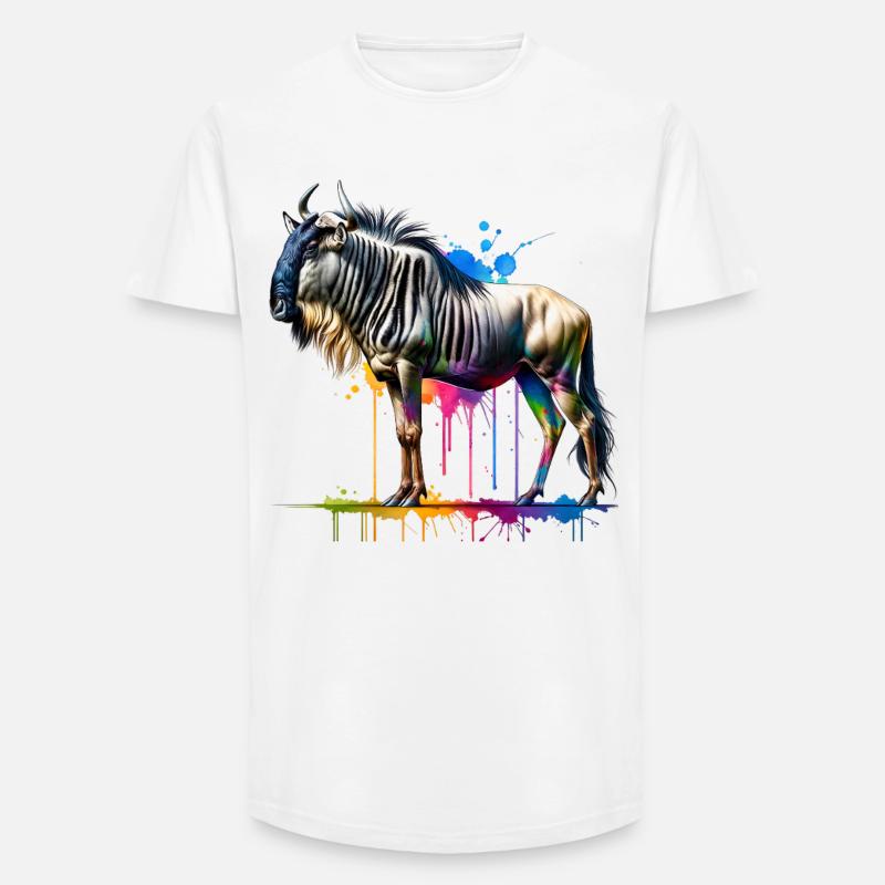 Gnu Geschenk - Long Fit Männer T-Shirt - Weiß