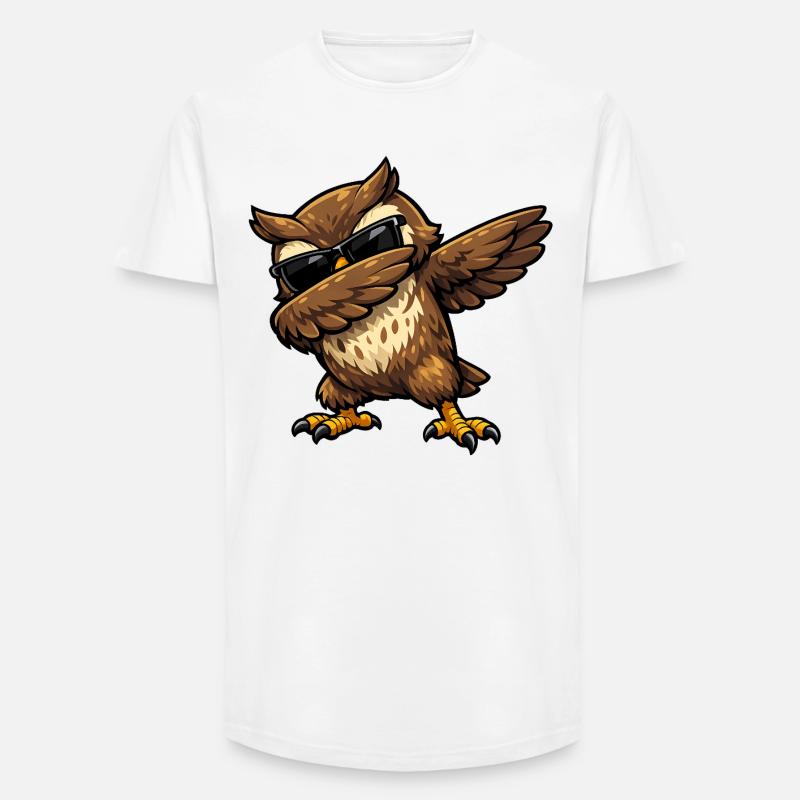 Dabbing Eule - Long Fit Männer T-Shirt - Weiß