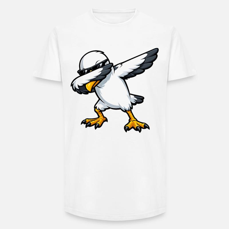 Dabbing Möwe - Long Fit Männer T-Shirt - Weiß
