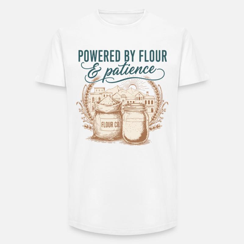 Sourdough Bread Baking Powered By Flour - Long Fit Men's T-Shirt - white