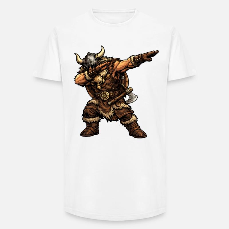 Dabbing Wikinger - Long Fit Männer T-Shirt - Weiß