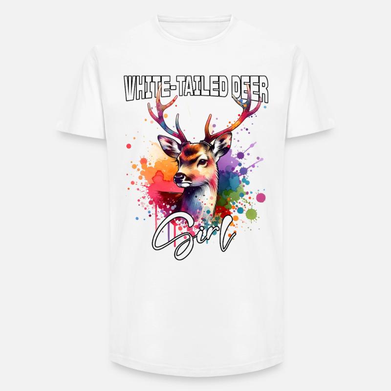 White-Tailed Deer Mädchen Weisswedelhirsch - Long Fit Männer T-Shirt - Weiß