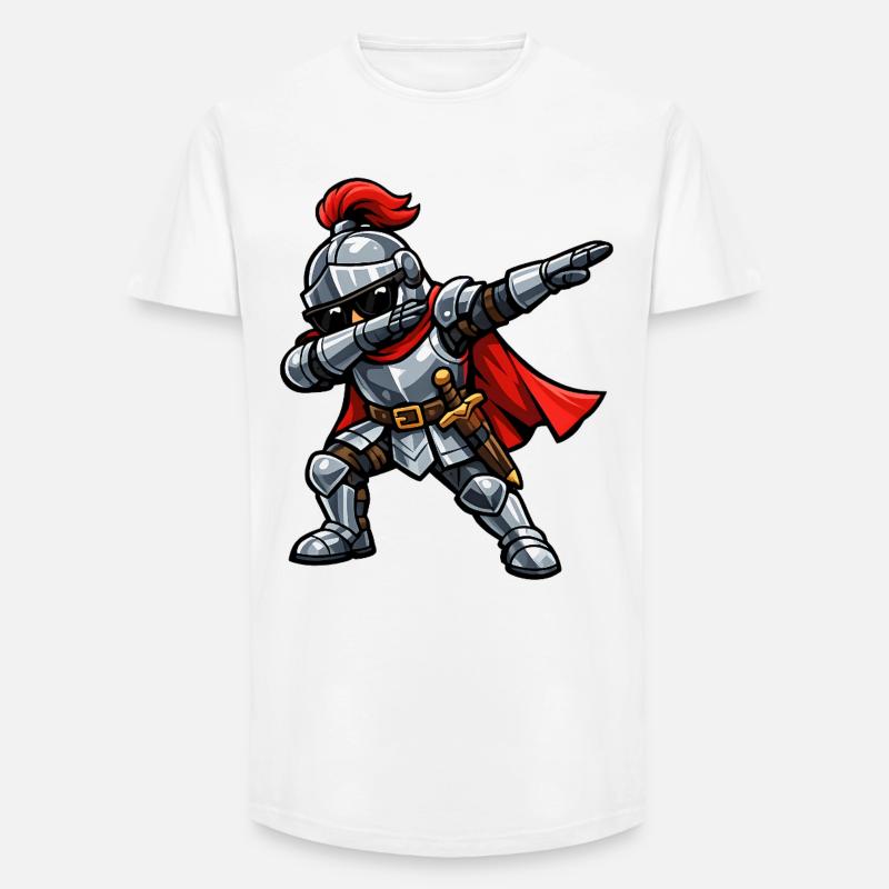 Dabbing Ritter - Long Fit Männer T-Shirt - Weiß