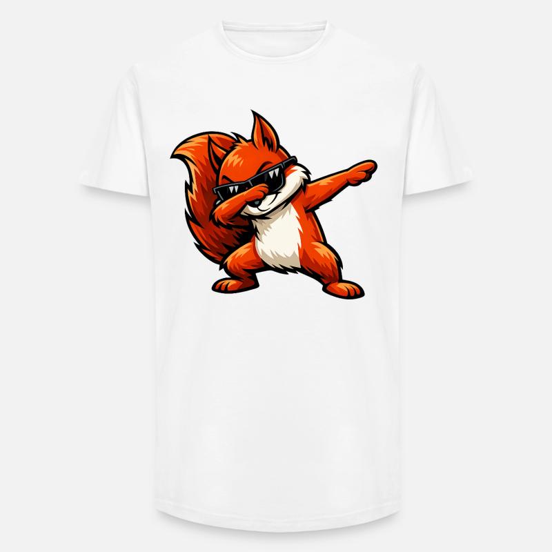 Dabbing Rotes Eichhörnchen - Long Fit Männer T-Shirt - Weiß