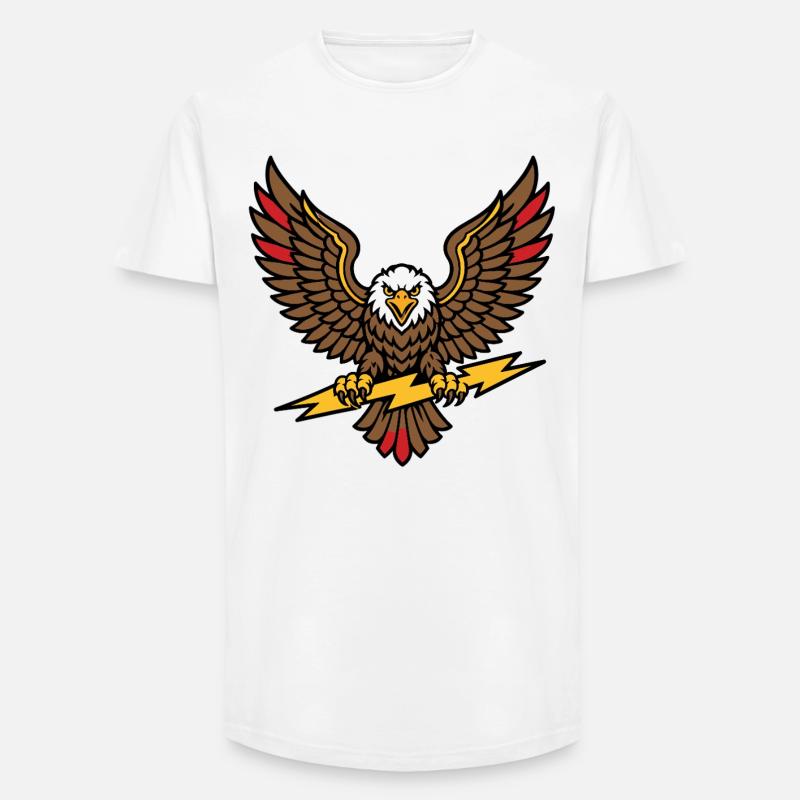 Alter-Schule-Tattoo-Stil Lightning Eagle - Long Fit Männer T-Shirt - Weiß