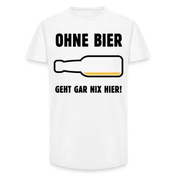 Ohne Bier Geht Gar Nix Hier! (Bierchen / POS 2C) - Long Fit Männer T-Shirt - Weiß - Vorne - AI Model Male 185 light (185cm)