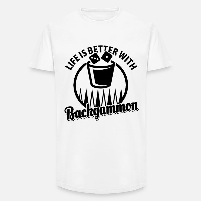 Backgammon | Board Game | Gift - Long Fit Men's T-Shirt - white