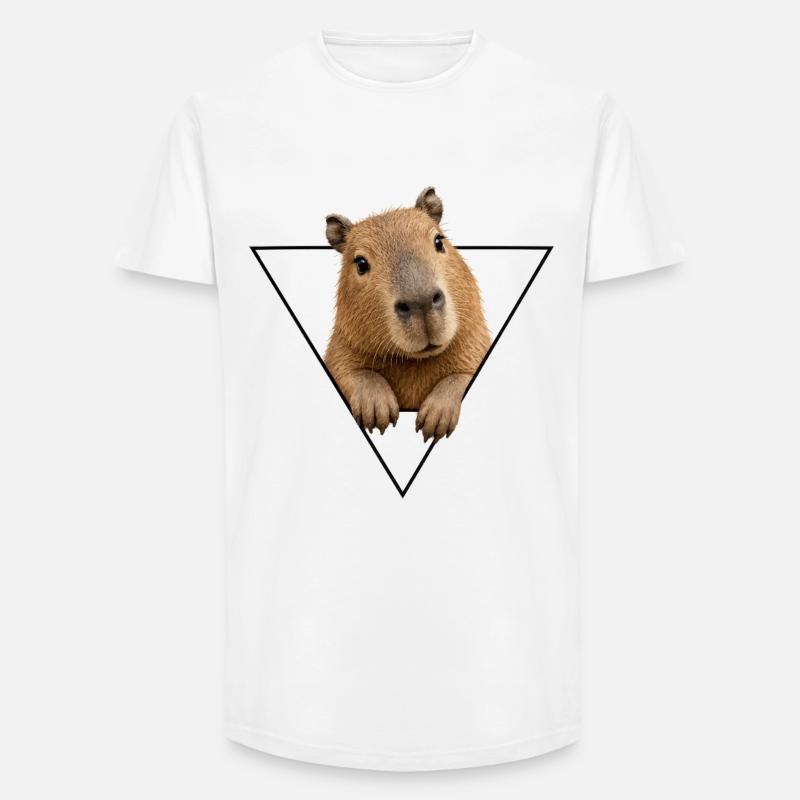 Kapybara in the Triangle - Long Fit Men's T-Shirt - white
